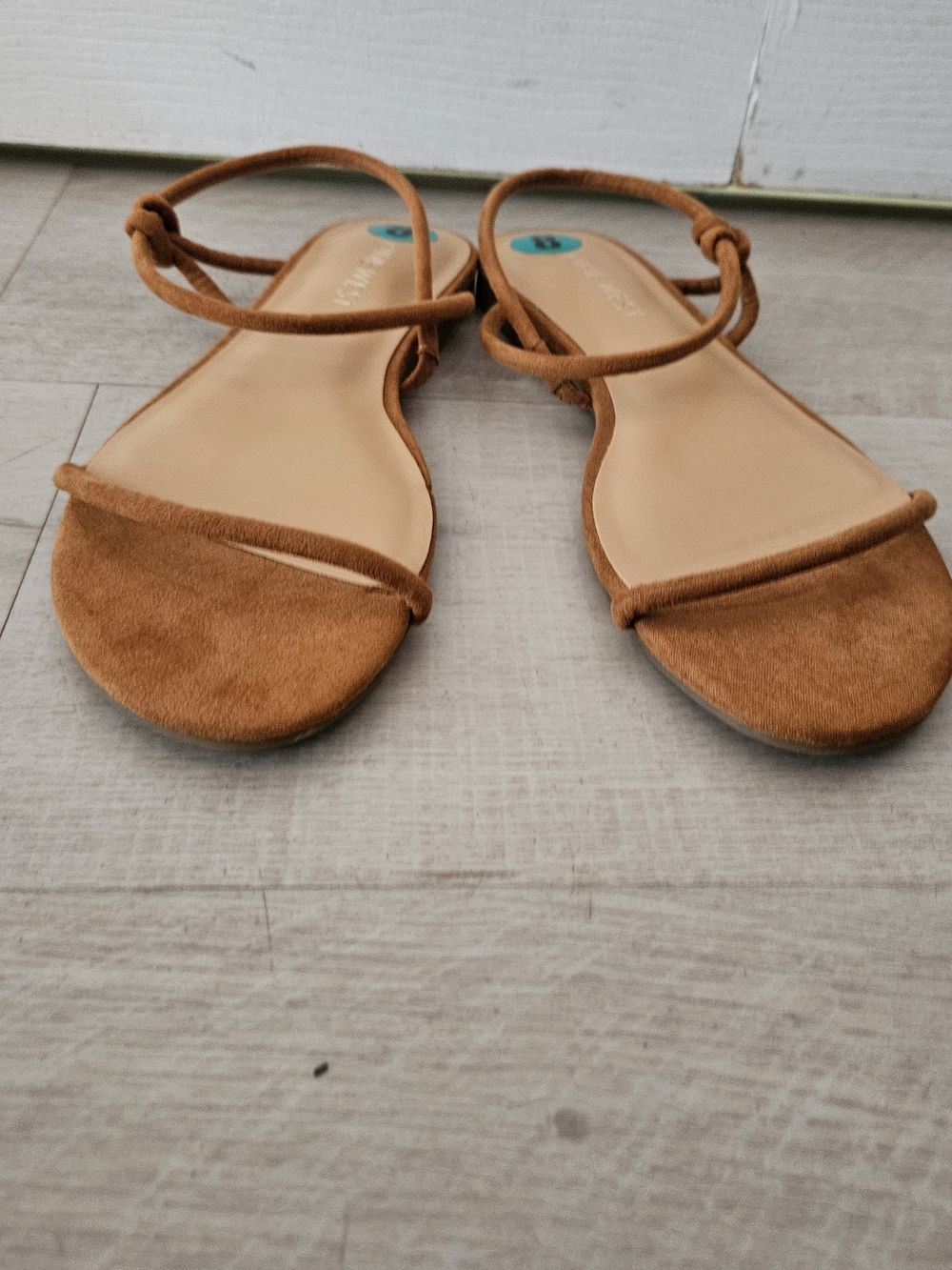 Nine West Cognac Strappy Flat Sandal - Picture 3 of 6